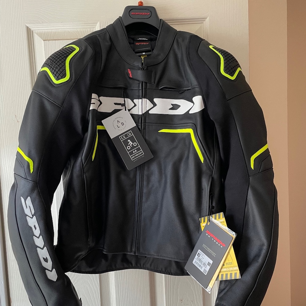 BRAND NEW Spidi Evorider 2 Motorcycle Leather Jacket size 50